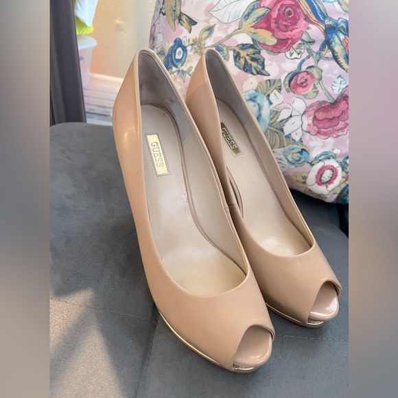 Nude open toe platform heels - Picture 2 of 2